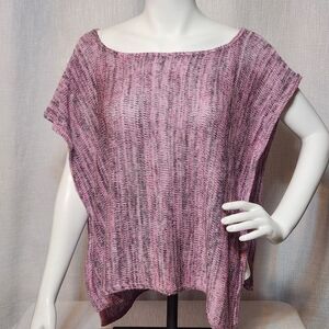 Taunt Tunic Open Sides Lightweight Knit  Pink Gray One Size Fits Most